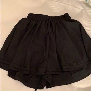 Black, flowy skort